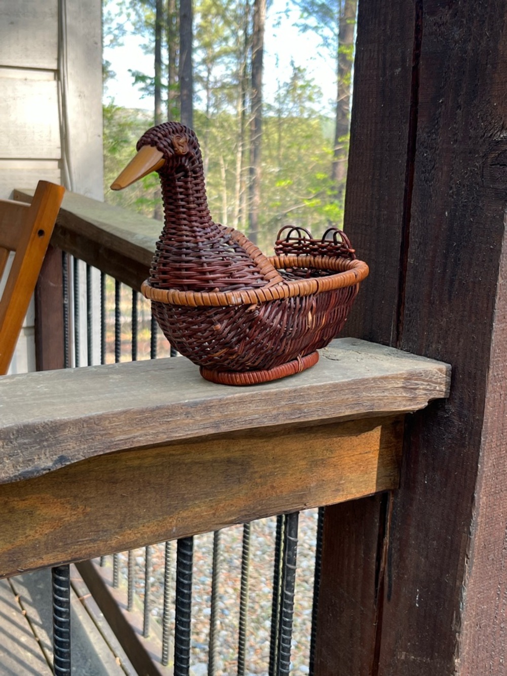 Woven Duck Basket - Brown Rattan Decorative Basket
